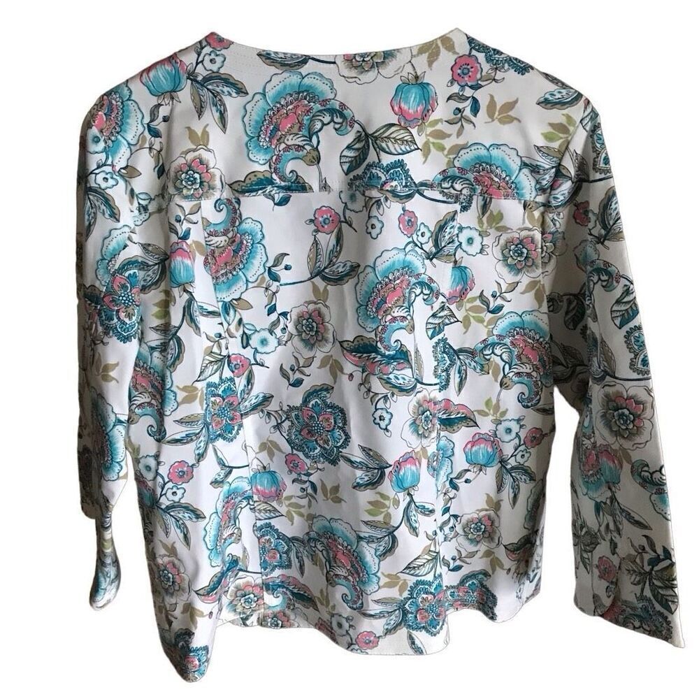 Ruby Rd. Size 14 floral button front Jacket 3/4 s… - image 2